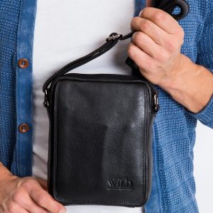 Black Leather Messenger Messenger