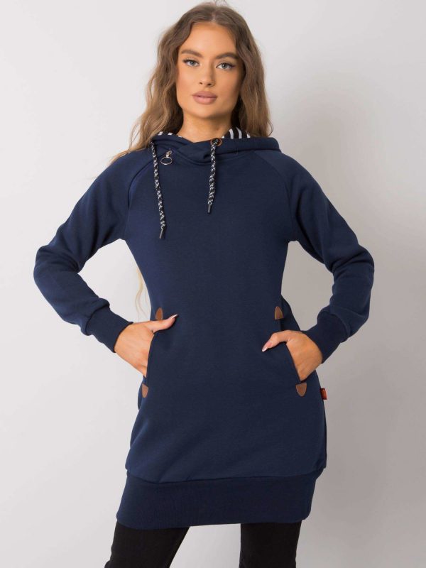 Dark blue sweatshirt with pockets Embry