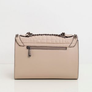 Beige eco-leather shoulder bag