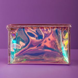 Pink transparent cosmetic bag