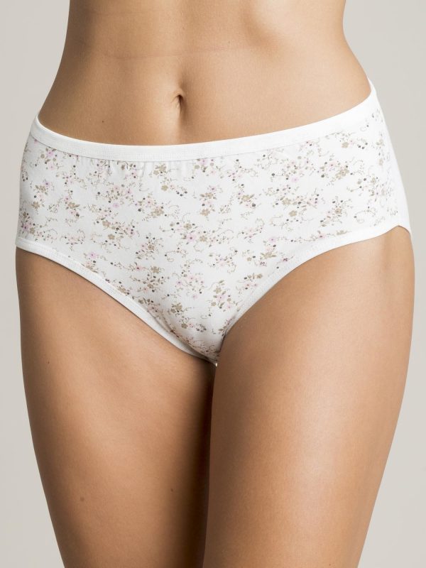 Ecru panties with flowers