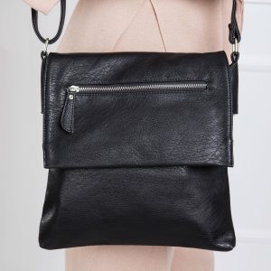 Black Eco Leather Messenger