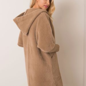 Carolyn's dark beige alpaca coat