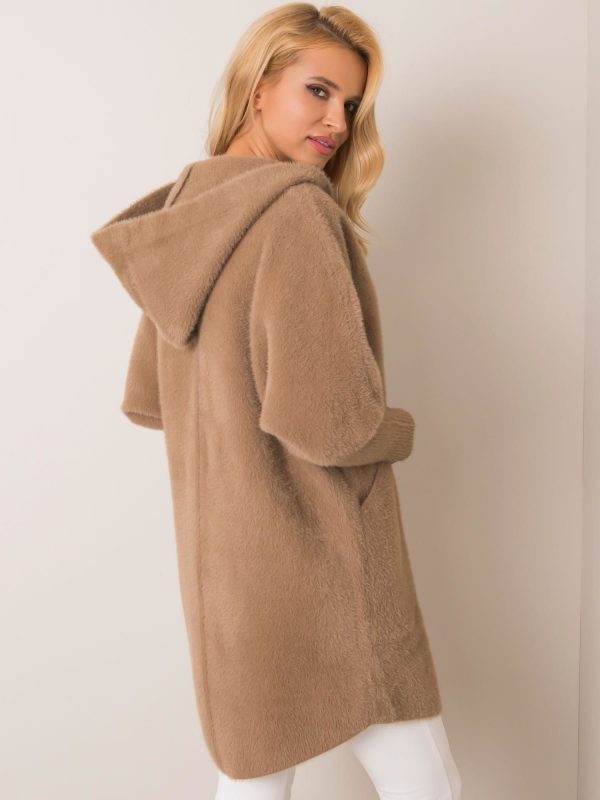 Carolyn's dark beige alpaca coat