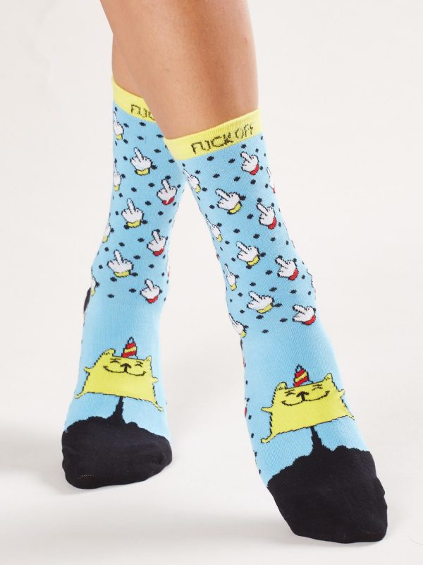 Blue Patterned Socks