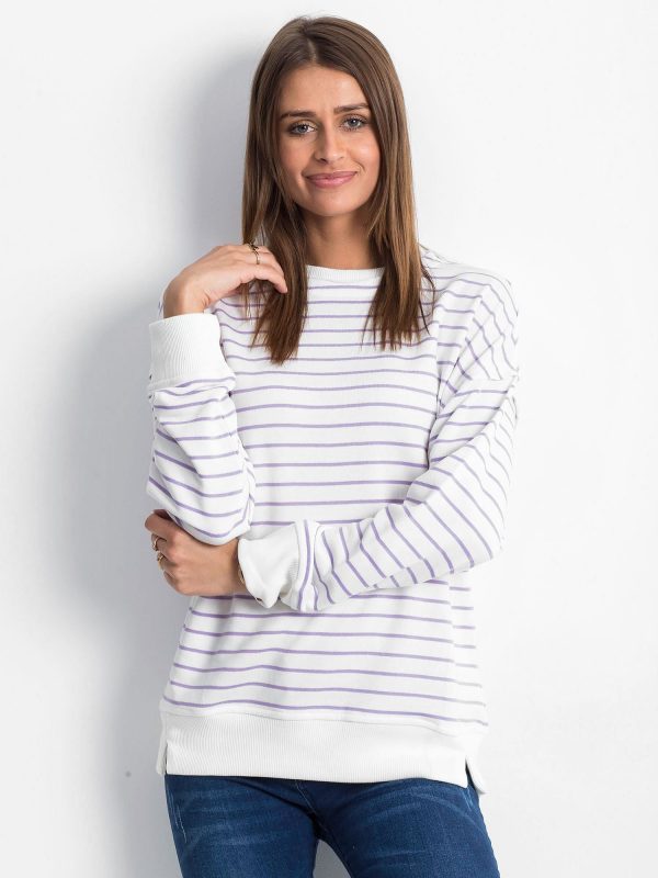 White-purple Continuously sweatshirt