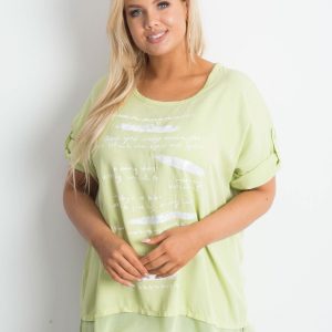 Light green plus size tunic with print