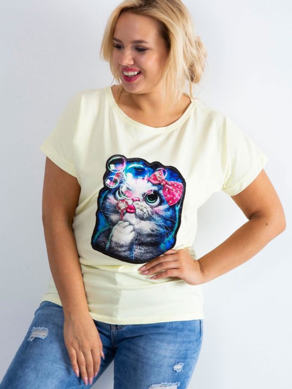 Light yellow T-shirt Adorable PLUS SIZE