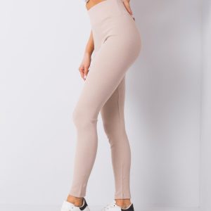 Sanja beige ribbed leggings