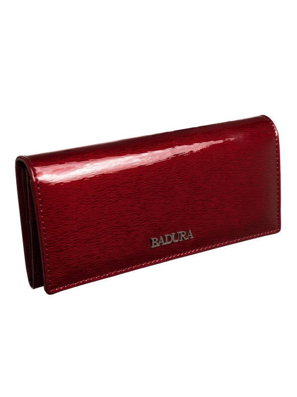 BADURA Women's Red Genuine Leather Wallet