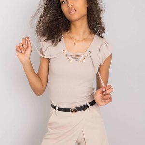 Beige blouse with Waverly lacing