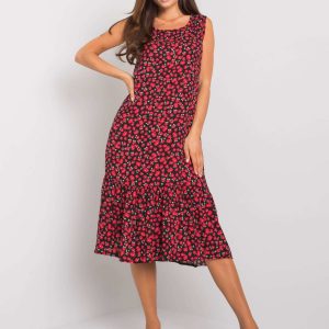 Julianne RUE PARIS black and red midi dress