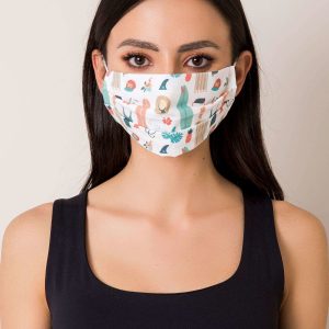 White Reuse Cotton Mask with Print