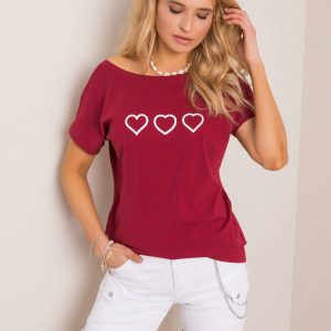 Burgundy t-shirt Amor RUE PARIS