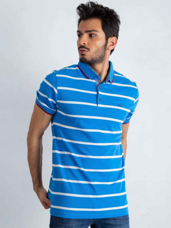 Blue Men's Throwback Polo Shirt