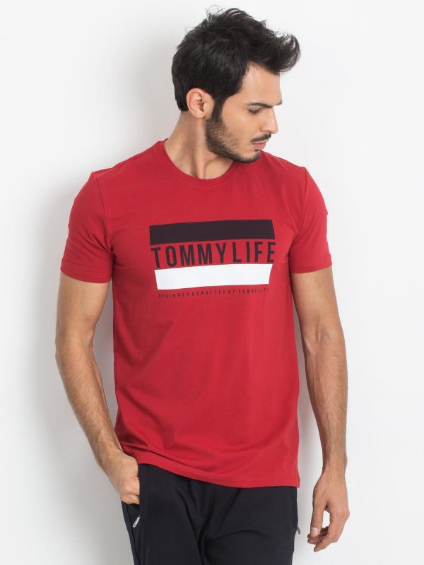 TOMMY LIFE Men's red t-shirt