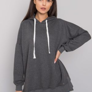 Dark Grey Melange Basic Hoodie Cleveland