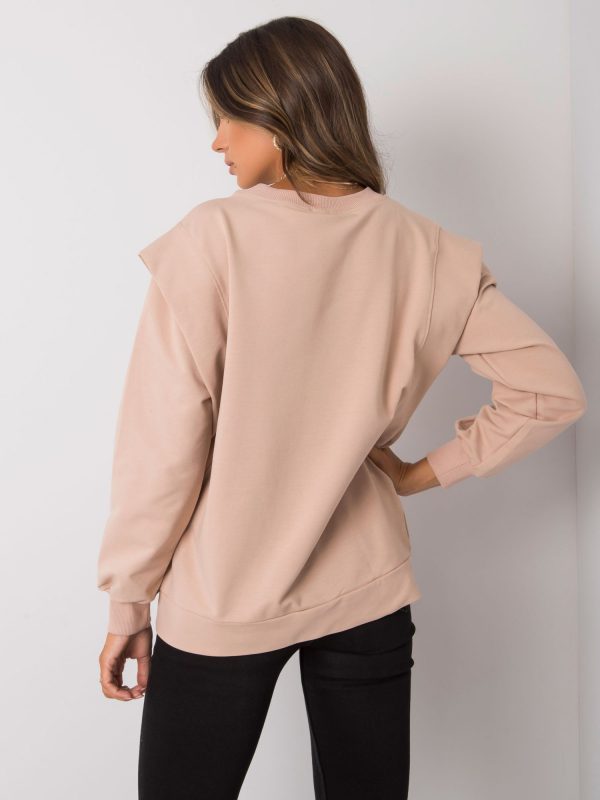 Beige Cotton Sweatshirt Sabra