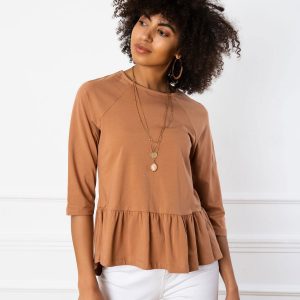 Simone light brown blouse