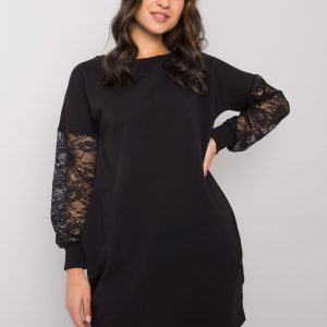 Black dress with lace sleeves Alexxie RUE PARIS