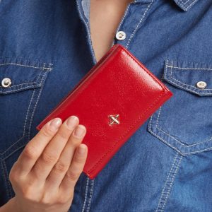 Red eco-leather wallet