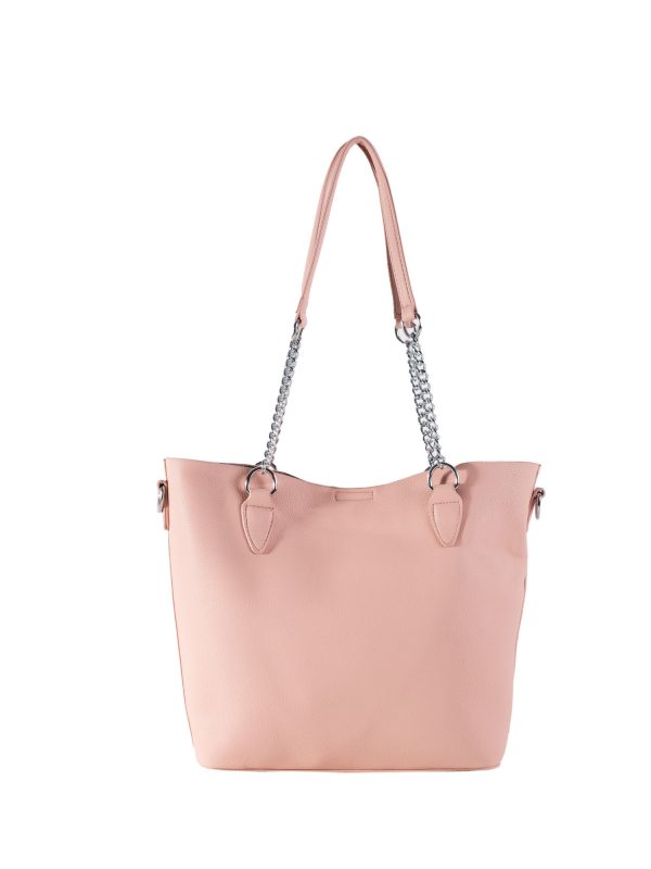 Pink Shoulder Bag with Cosmetic Bag