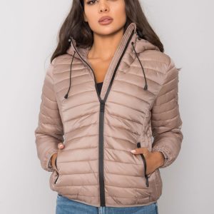 Ysaline dark beige quilted transitional jacket