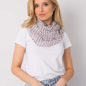 Light gray scarf with hearts