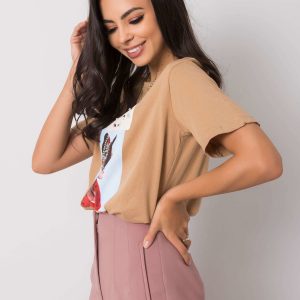 Beige T-shirt with North applique