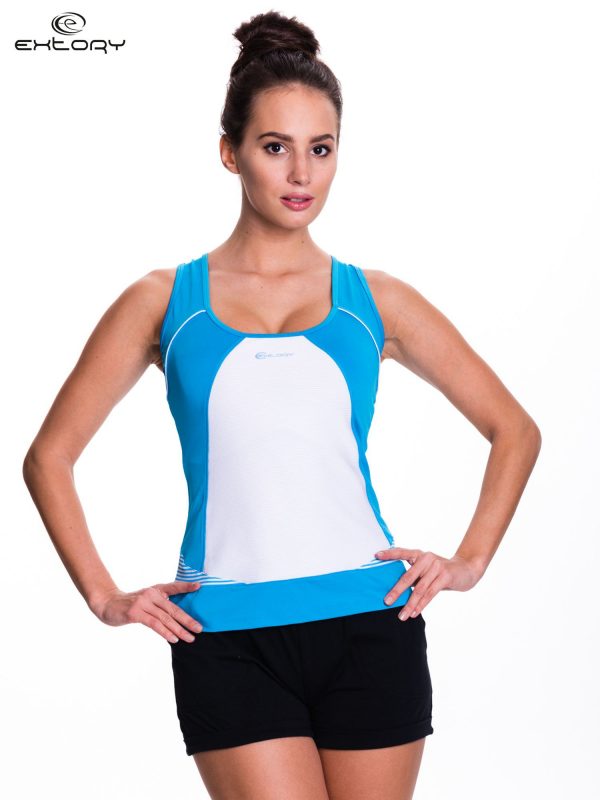 Blue sports top for fitness