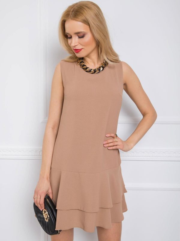 Dark beige dress Sylvie RUE PARIS