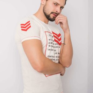 Cream T-shirt for men cotton Joshua