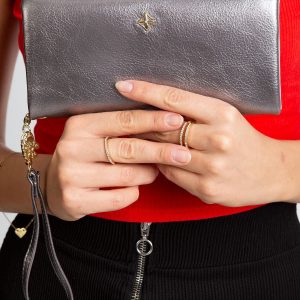 Women's silver eco leather wallet