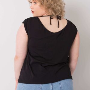 Black Penny Cotton Plus Size Blouse