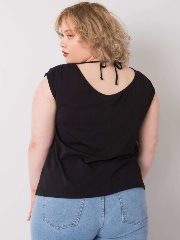 Black Penny Cotton Plus Size Blouse