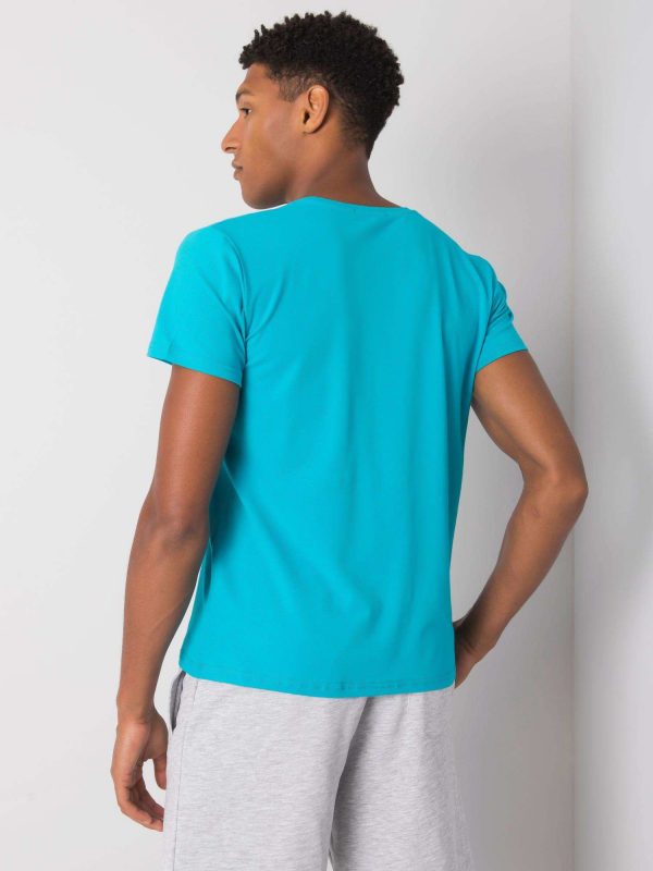 Men's Turquoise T-Shirt with Collin Print