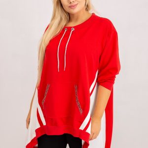 Red Plus Size Sweatshirt Later