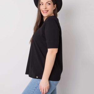 Black Plus Size Cotton T-Shirt Missy