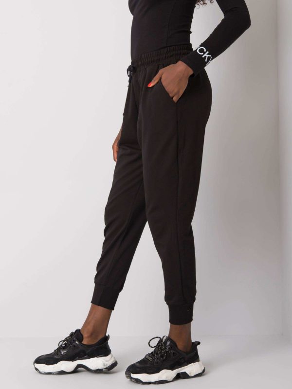 Cailie Black Cotton Sweatpants