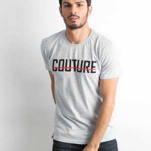 Grey T-shirt for men with inscription