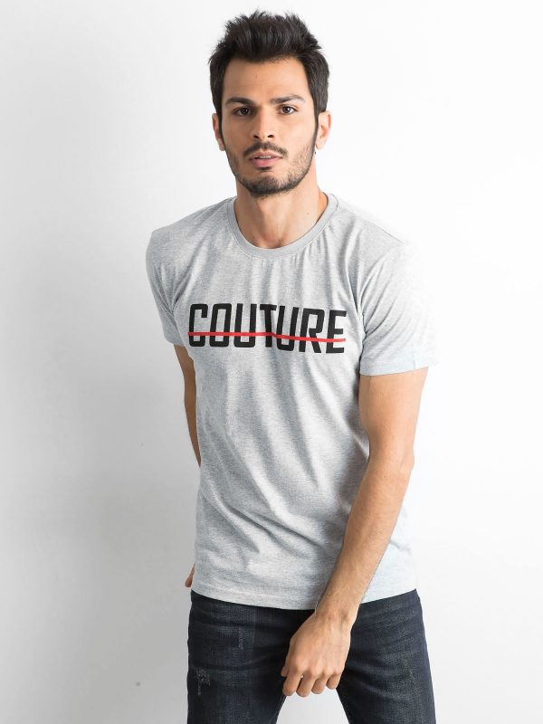 Grey T-shirt for men with inscription