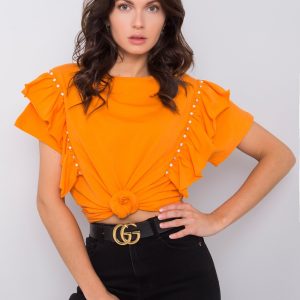 Orange blouse with Miabella applique