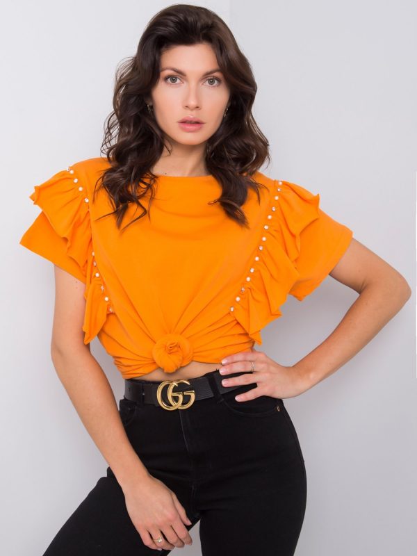 Orange blouse with Miabella applique