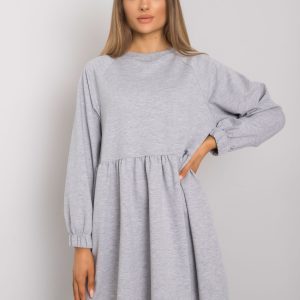 Grey Melange Long Sleeve Bellevue Dress