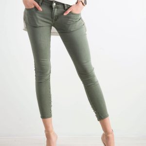 Khaki Hipsters Pants with Applique