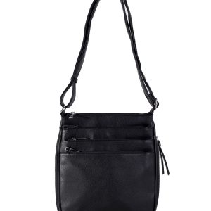 Black Small Shoulder Bag with Pockets