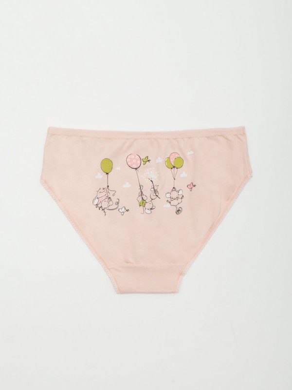 Peach Cotton Panties For Girl