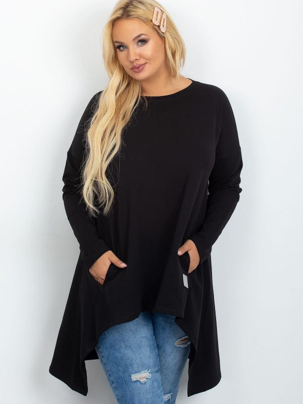 Andrea black plus size tunic