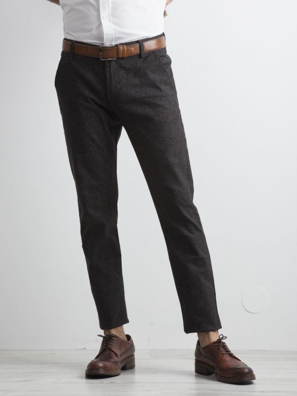 Dark grey melange pants men's regular