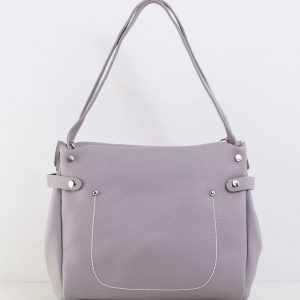 Grey eco-leather urban bag